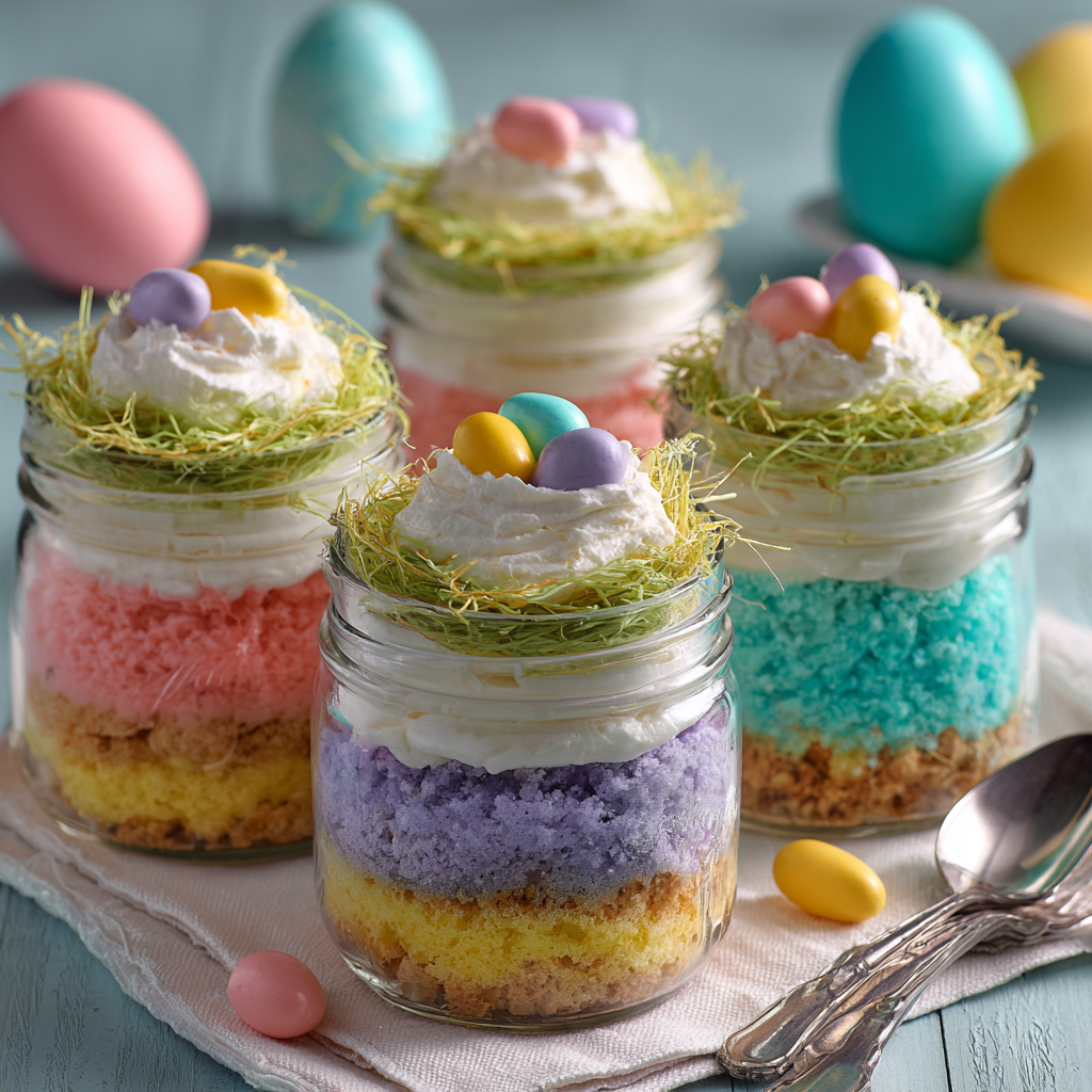 Easter Cake in a Jar : A Colorful, Make-Ahead Party Favorite