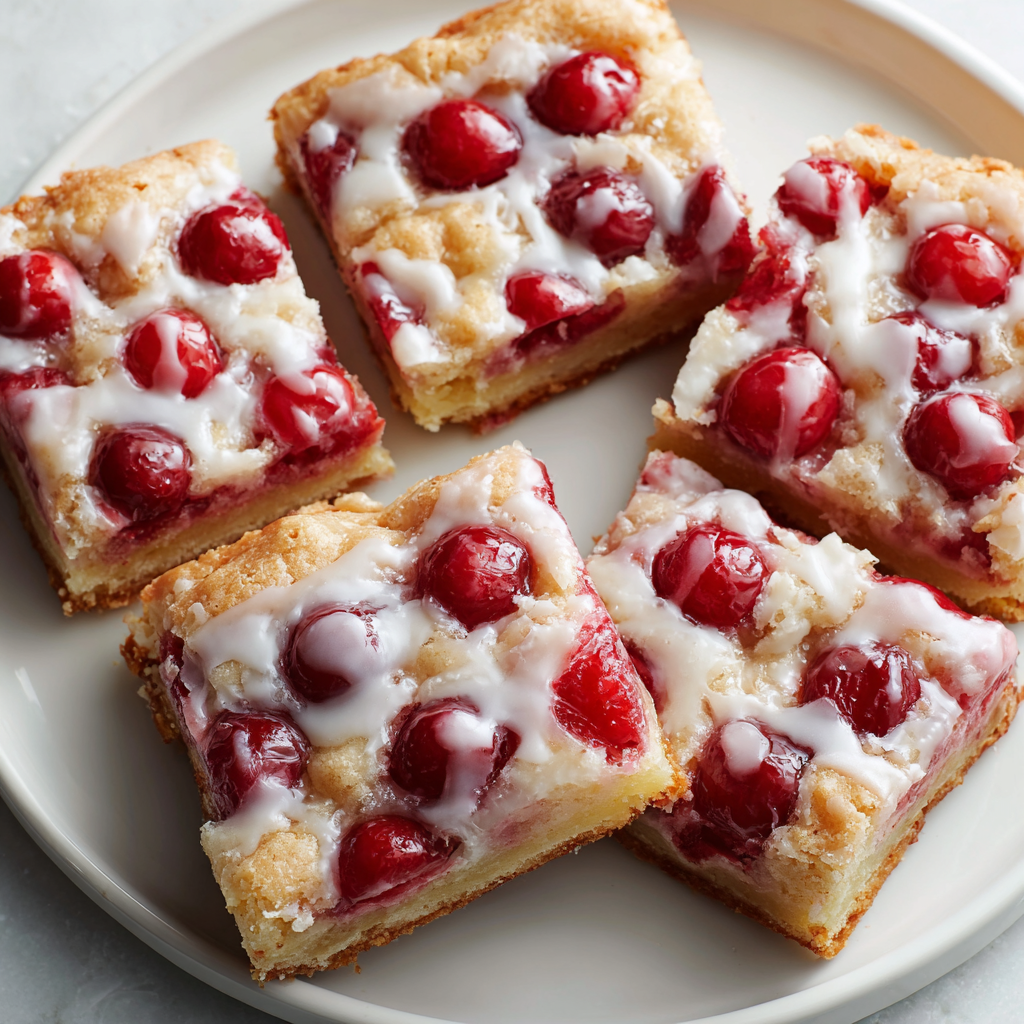 Glazed Cherry Bars Recipe : Buttery, Fruity and Perfect for Sharing
