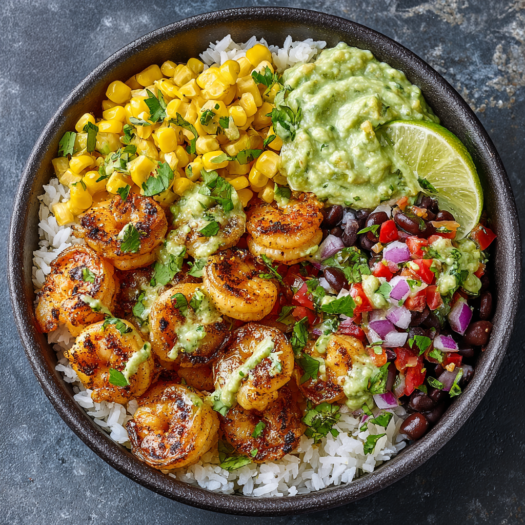 Mexican Shrimp Bowls : Easy Air Fryer Shrimp Meal Prep