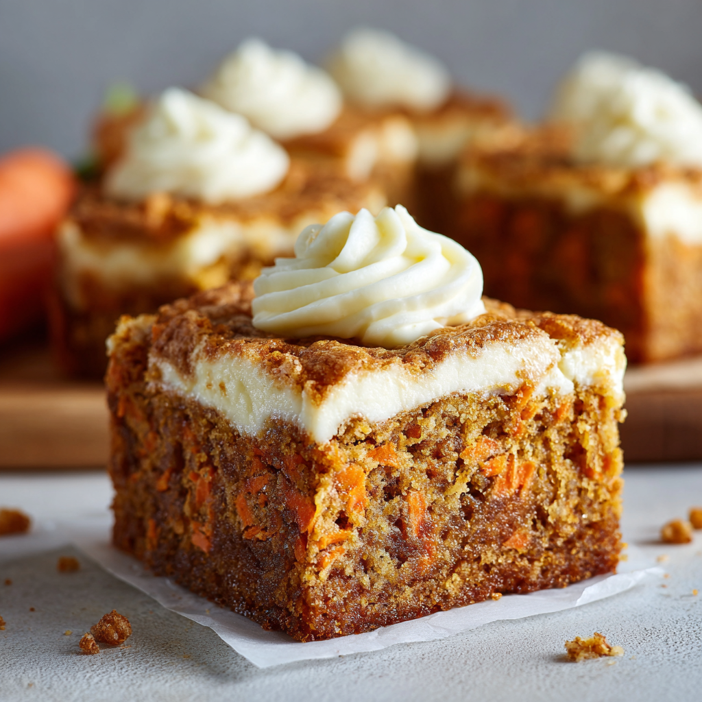 Moist Carrot Cake Cream Cheese Blondies : Easy Easter Dessert Bars