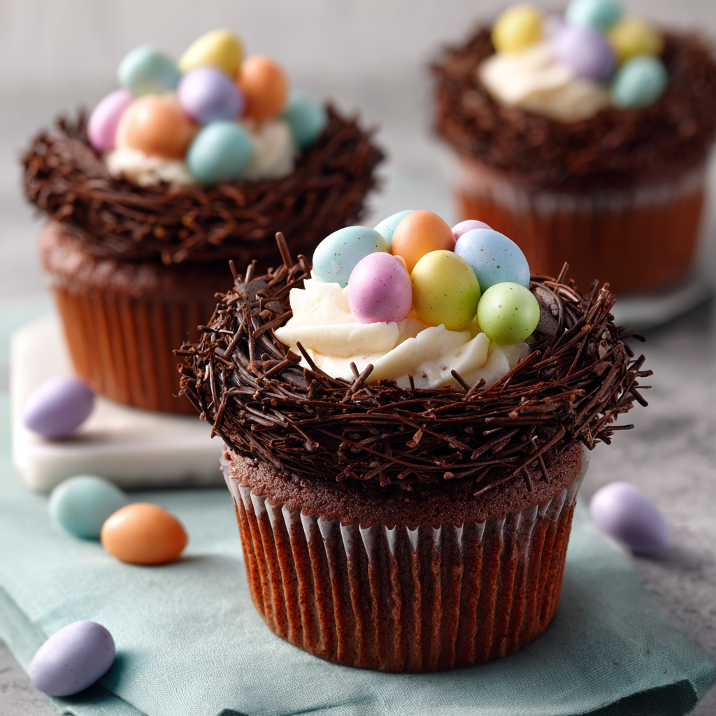 Chocolate Nest Cupcakes : Easy Easter Cupcakes with Mini Eggs